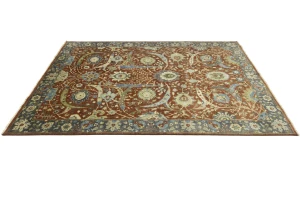 Rust Orange Floral 9X12 Chobi Peshawar Oriental Rug