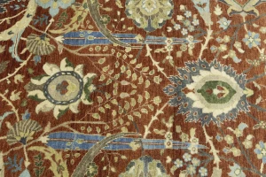 Rust Orange Floral 9X12 Chobi Peshawar Oriental Rug