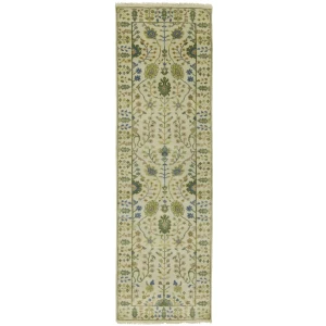 Ivory Floral 2'5X8 Osh Chobi Oriental Runner Rug