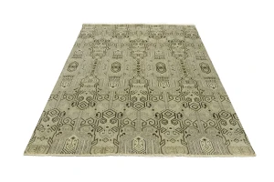 Beige Geometric 8X10 Contemporary Modern Rug