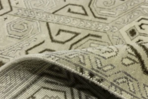 Beige Geometric 8X10 Contemporary Modern Rug