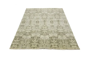 Beige Geometric 8X10 Contemporary Modern Rug