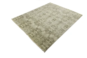 Beige Geometric 8X10 Contemporary Modern Rug