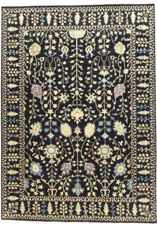 Black Floral 10X14 Osh Chobi Oriental Rug