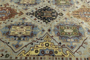 Gray Floral 10X14 Chobi Peshawar Oriental Rug
