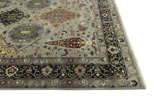 Gray Floral 10X14 Chobi Peshawar Oriental Rug