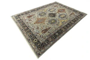 Gray Floral 10X14 Chobi Peshawar Oriental Rug