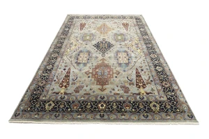 Gray Floral 10X14 Chobi Peshawar Oriental Rug