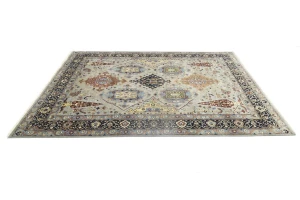 Gray Floral 10X14 Chobi Peshawar Oriental Rug
