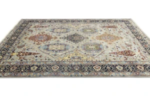 Gray Floral 10X14 Chobi Peshawar Oriental Rug
