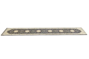 Dark Navy Floral 3X14 Indo-Nain Oriental Runner Rug