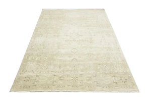 Muted Pinkish Beige Floral 8X10 Transitional Oriental Rug