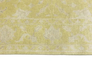 Muted Golden Yellow Floral 10X14 Transitional Oriental Rug