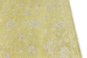 Muted Golden Yellow Floral 10X14 Transitional Oriental Rug
