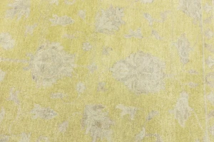 Muted Golden Yellow Floral 10X14 Transitional Oriental Rug