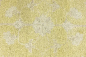 Muted Golden Yellow Floral 10X14 Transitional Oriental Rug