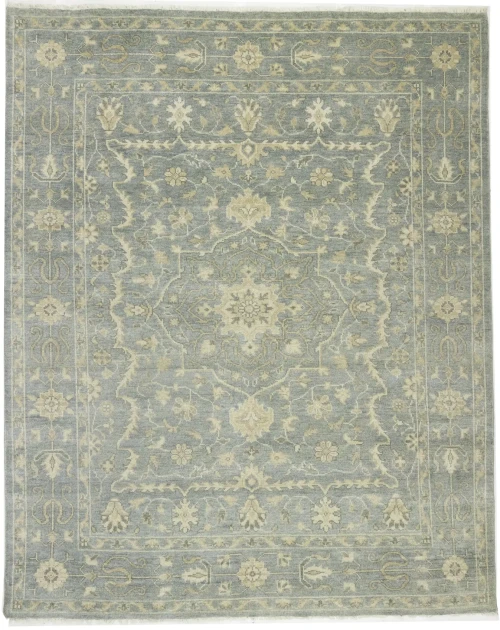 Muted Gray Floral 8X10 Transitional Oriental Rug