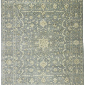 Muted Gray Floral 9X12 Transitional Oriental Rug