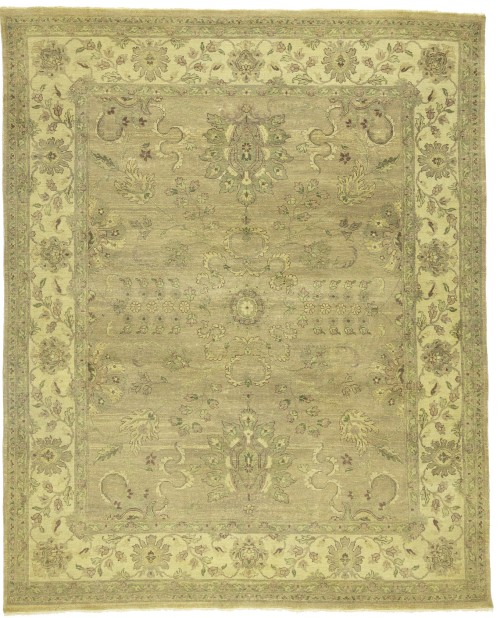 Muted Floral Traditional 8X10 Antique washed low pile rug