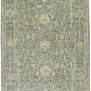 Muted Gray Floral 3X5 Transitional Oriental Rug