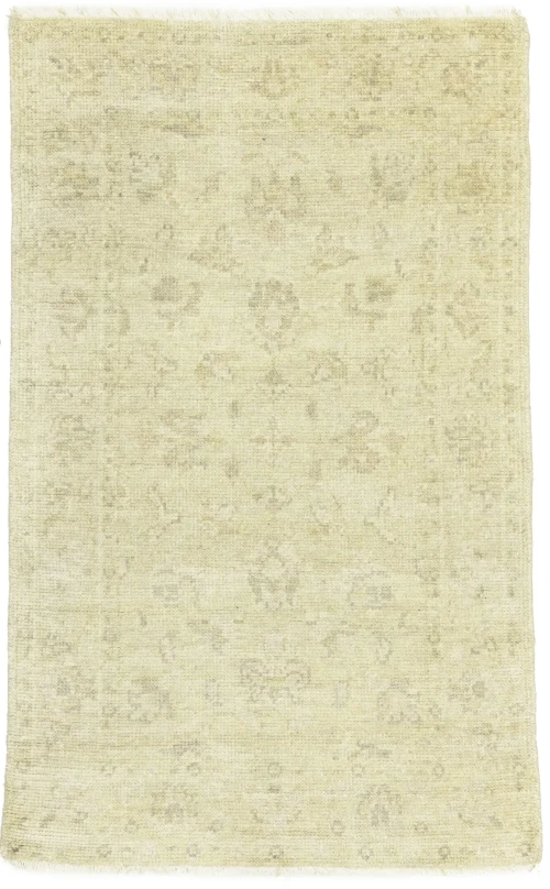 Muted Beige Floral 3X5 Transitional Oriental Rug