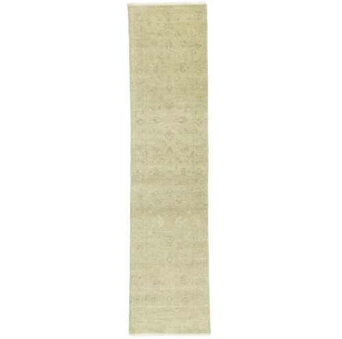 Muted Beige Floral 2'4X10 Transitional Oriental Runner Rug