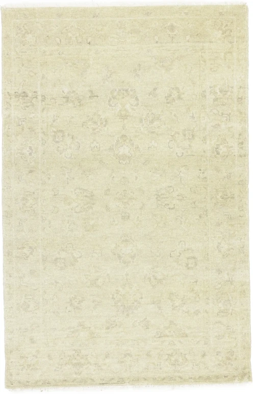 Muted Beige Floral 4X6 Transitional Oriental Rug