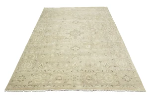 Muted Pinkish Beige Floral 9X12 Transitional Oriental Rug