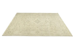 Muted Pinkish Beige Floral 9X12 Transitional Oriental Rug
