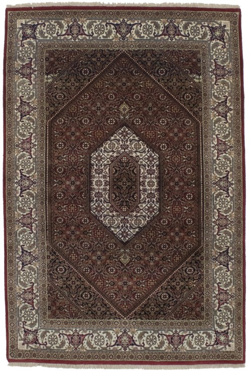 Red Floral Geometric 4X6 Bidjar Oriental Rug