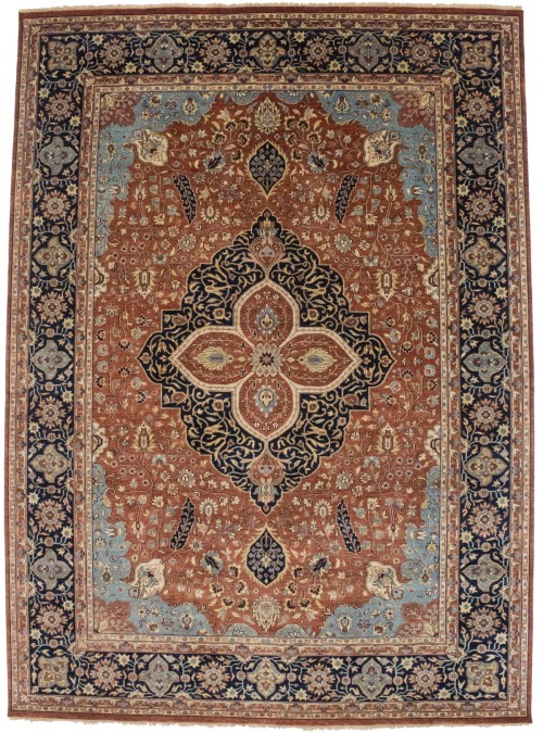 Rust Floral 10X14 Sarouk Goravan Heriz Oriental Rug