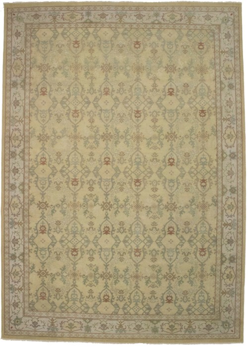 Muted Golden Beige Floral 10X14 Oriental Rug Oriental  Rug