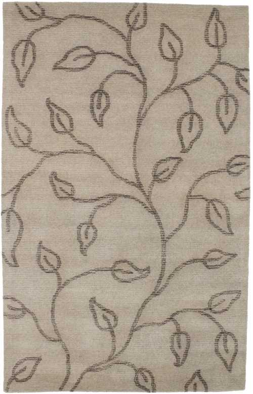 Floral Beige & Brown 5X8 Modern Rug