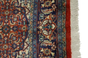 Vintage Orange Floral Geometric 4'5X6'7 Mahal Persian Rug