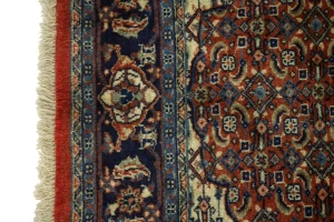 Vintage Orange Floral Geometric 4'5X6'7 Mahal Persian Rug