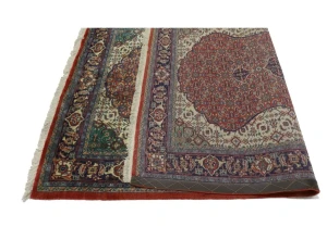 Vintage Orange Floral Geometric 4'5X6'7 Mahal Persian Rug