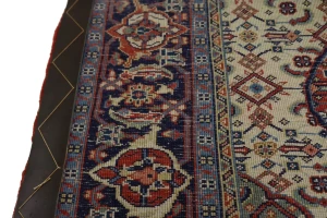 Vintage Orange Floral Geometric 4'5X6'7 Mahal Persian Rug