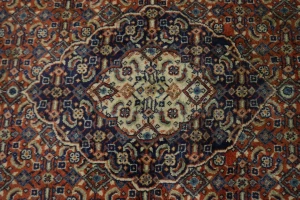 Vintage Orange Floral Geometric 4'5X6'7 Mahal Persian Rug