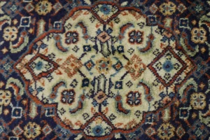 Vintage Orange Floral Geometric 4'5X6'7 Mahal Persian Rug