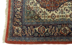 Vintage Orange Floral Geometric 4'5X6'7 Mahal Persian Rug