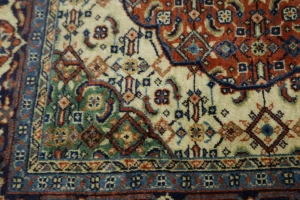 Vintage Orange Floral Geometric 4'5X6'7 Mahal Persian Rug