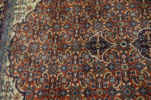 Vintage Orange Floral Geometric 4'5X6'7 Mahal Persian Rug