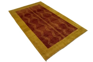 Rusty Red Tribal 5X8 Gabbeh Persian Rug