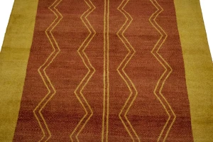 Rusty Red Tribal 5X8 Gabbeh Persian Rug