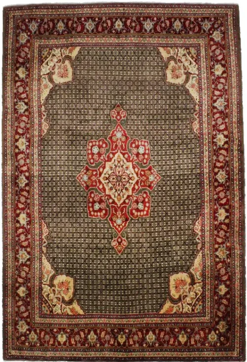 Raw Umber Tribal 6'5X10 Koliaie Persian Rug