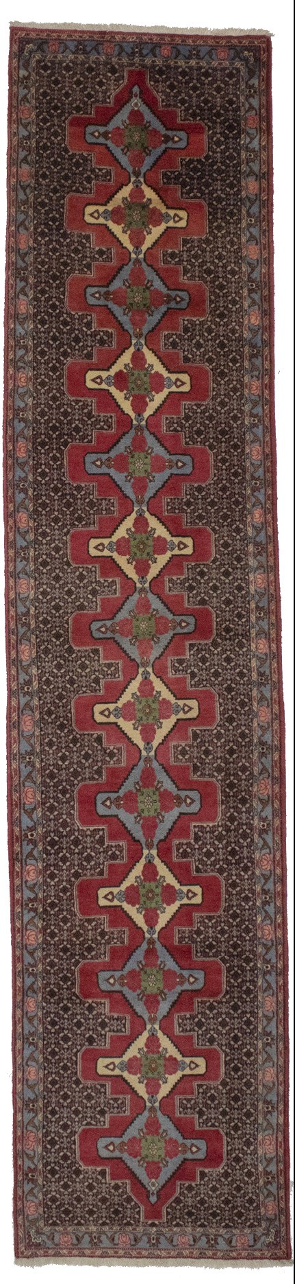 Vintage Floral 3X13'5 Bidjar Persian Runner Rug