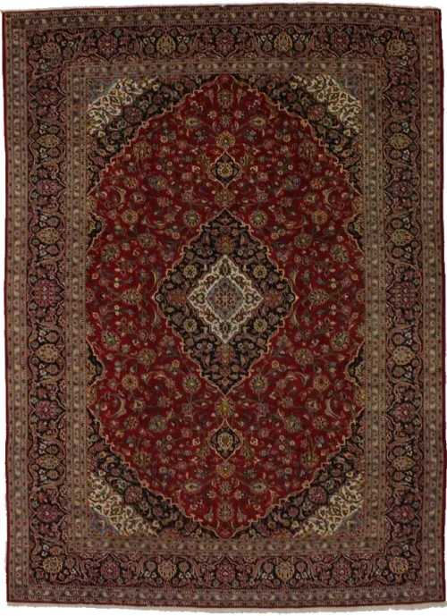 Semi Antique Red Traditional 9'8X13'5 Kashan Persian Rug