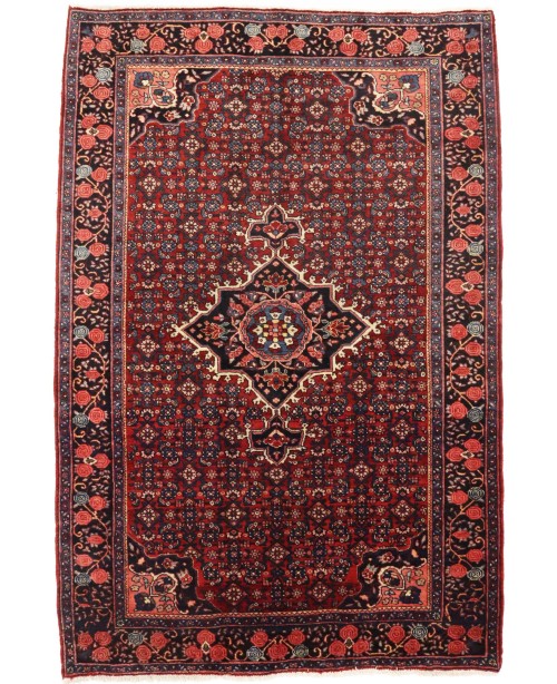 Vintage Floral Maroon Red 4X6'5 Gholtogh Persian Rug