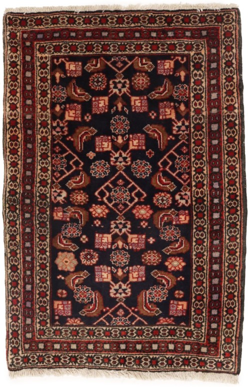 Vintage Plum Floral 2X3 Ardebil Persian Rug