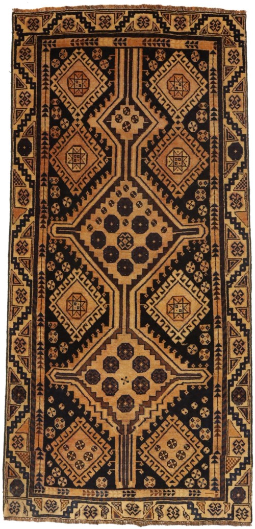 Semi Antique Tribal 4X8'5 Shiraz Persian Runner Rug